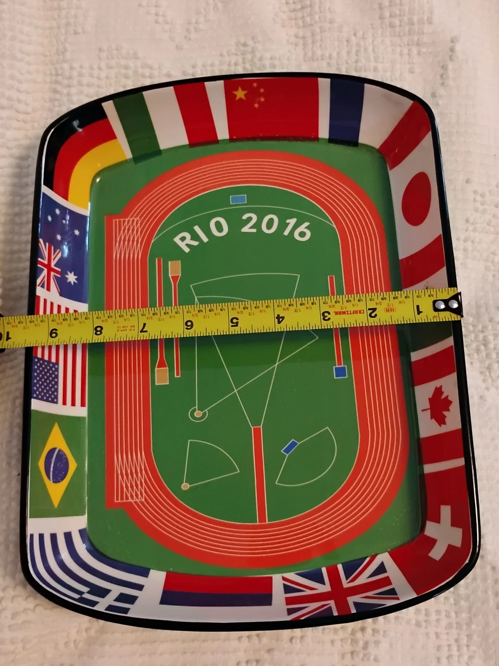Rio 2016 Olympic Games Track Field Flag Melamine Snack Tray Platter